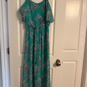 Bisou Bisou Teal Paisley Dress